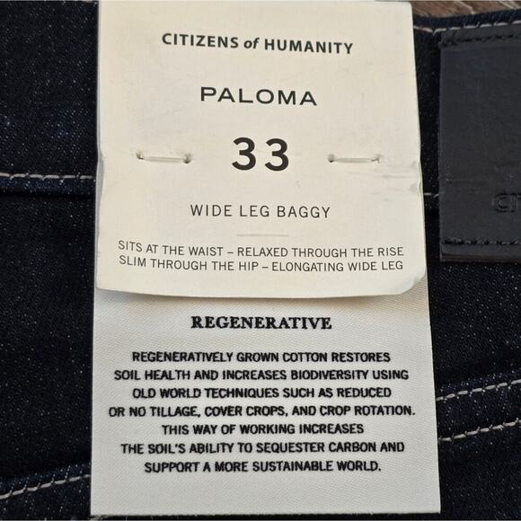 Citizens of Humanity y2k Paloma Wide Leg Baggy Jeans in Devine Dark Wash Size 33 - Picture 16 of 16